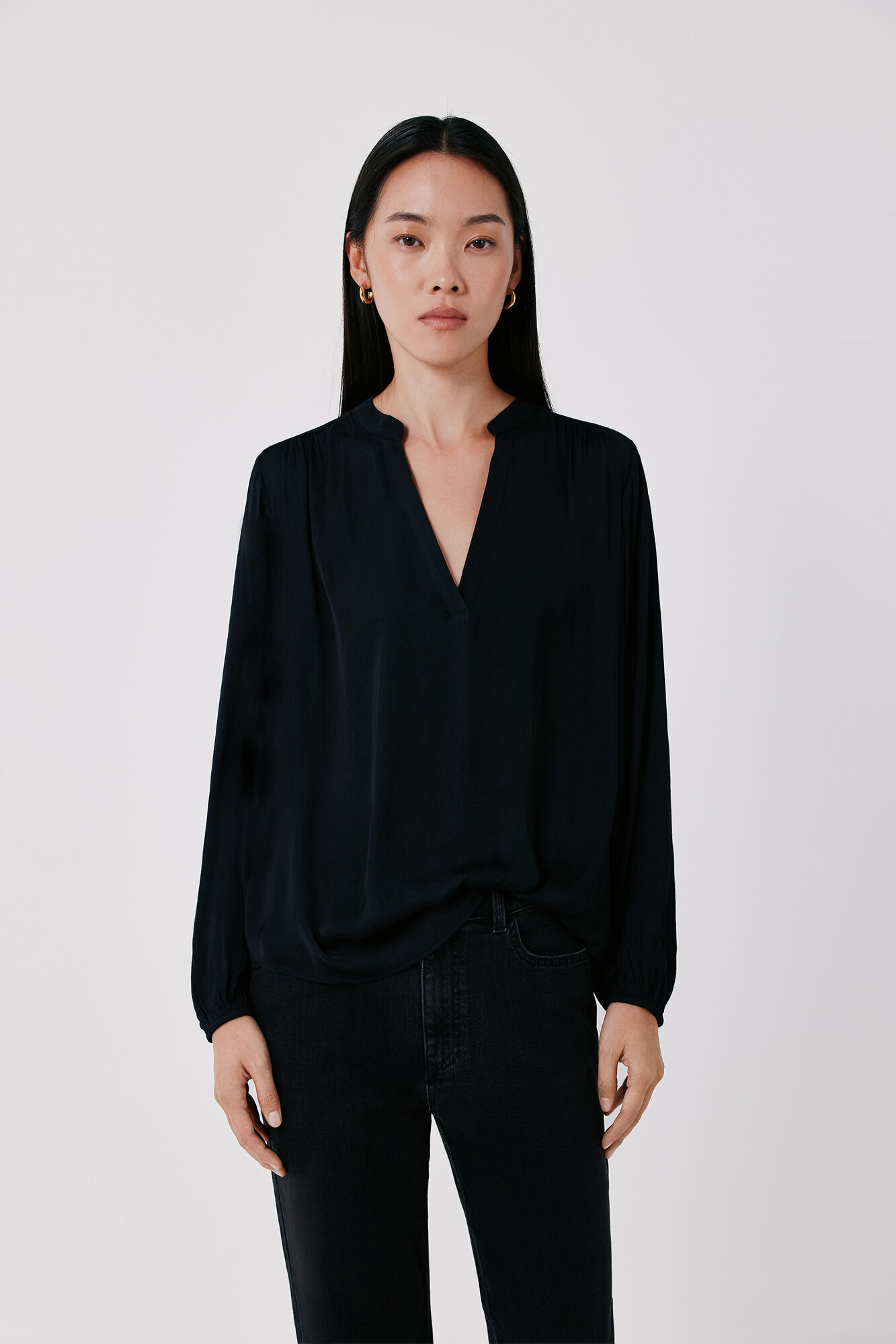 Cortefiel Blusa fluida satinada