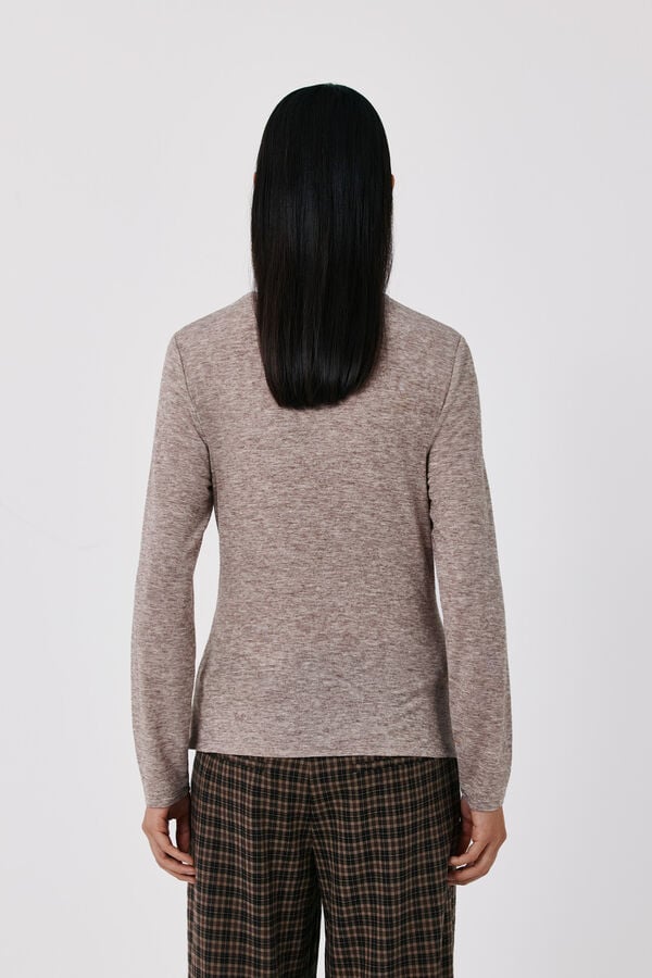 Cortefiel Camiseta volante Beige