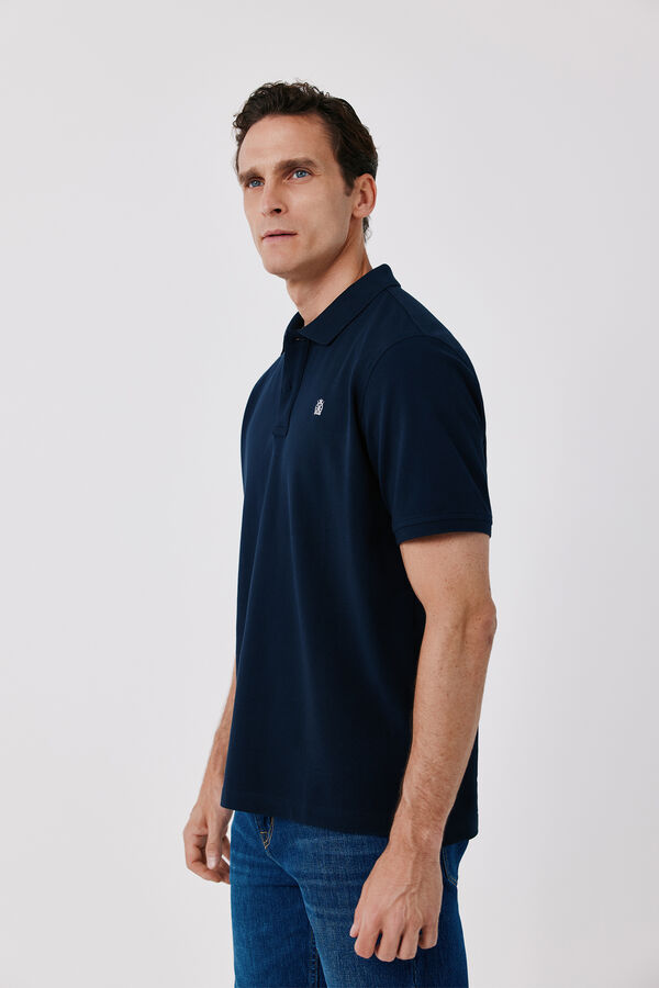 Cortefiel Polo b&aacute;sico piqu&eacute; Azul marino