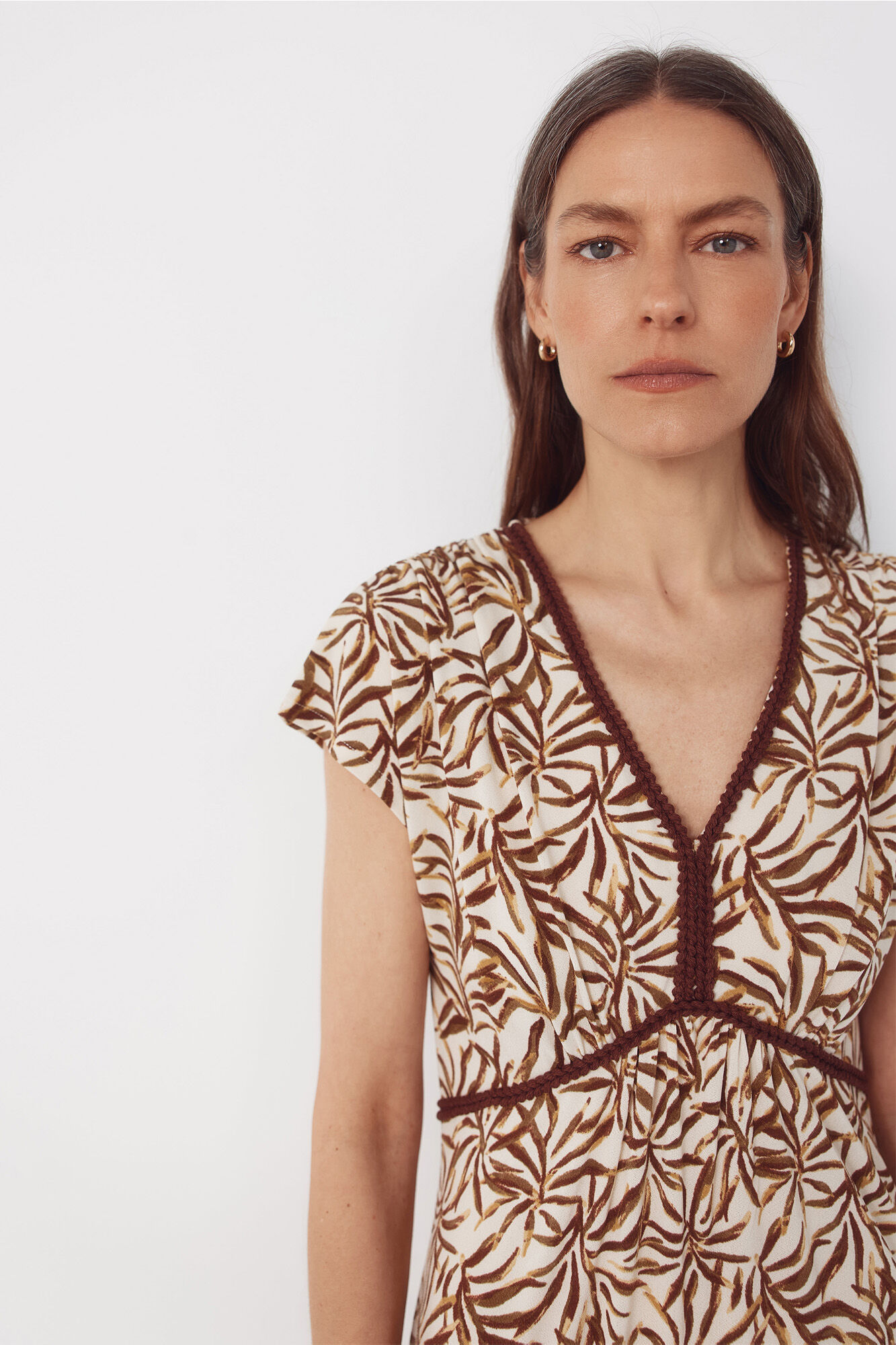 Cortefiel Braided print dress