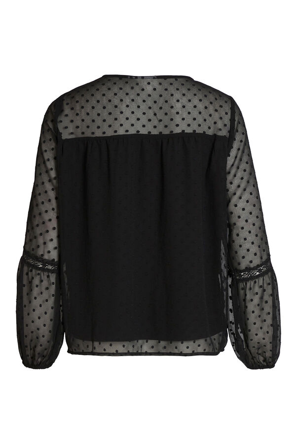 Cortefiel Vila plumetis blouse Black