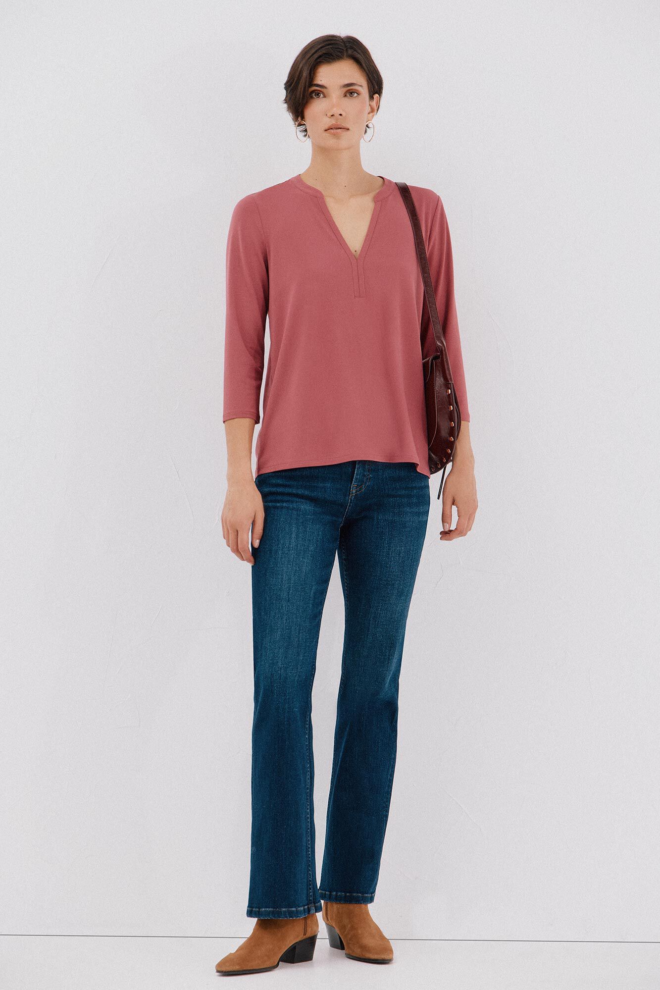 Cortefiel Basic mandarin neckline -shirt
