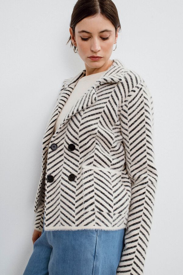 Object herringbone jersey-knit jacket White