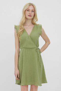 Cortefiel Short cotton dress Pistachio green