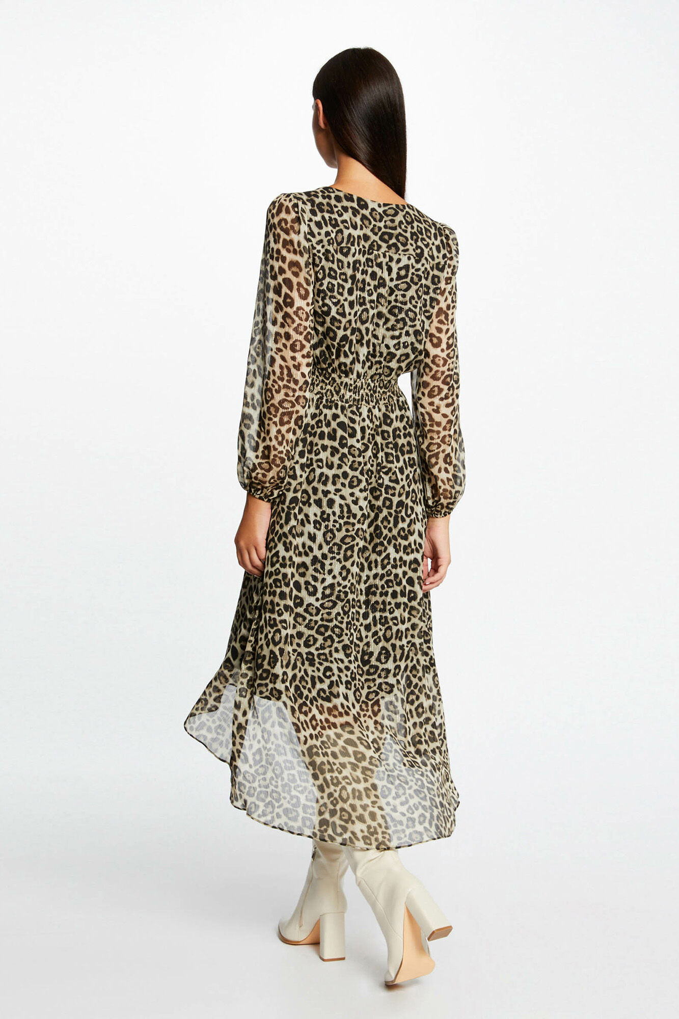Vestido midi sales leopardo