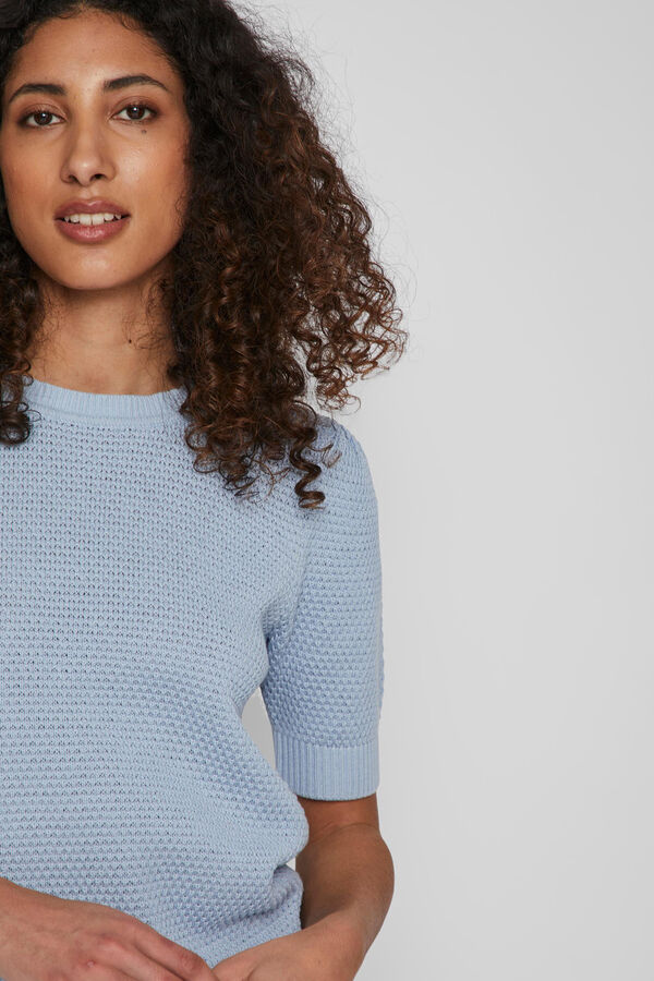 Cortefiel Knitted T-shirt with shoulder pads Blue