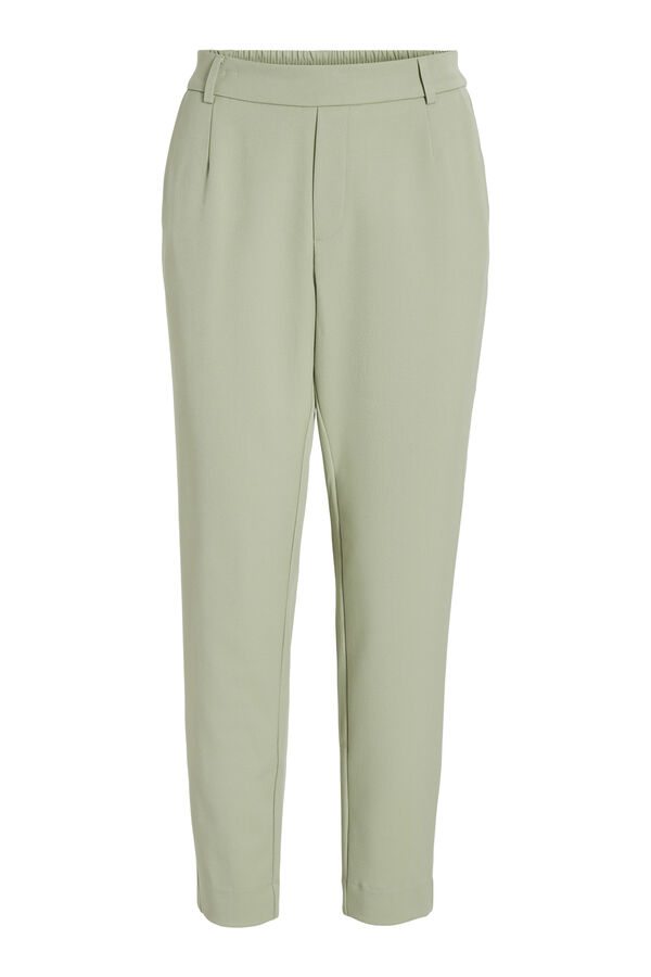 Cortefiel Trousers with elasticated waist Green