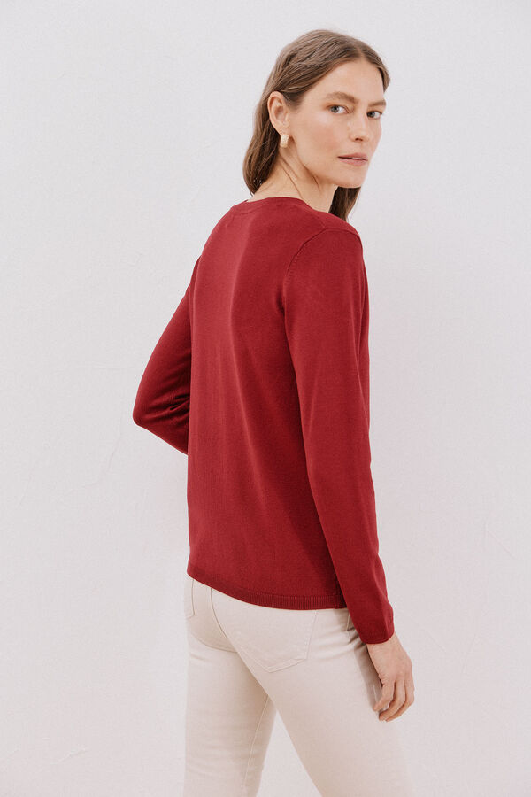 Cortefiel Short-sleeved jumper Maroon