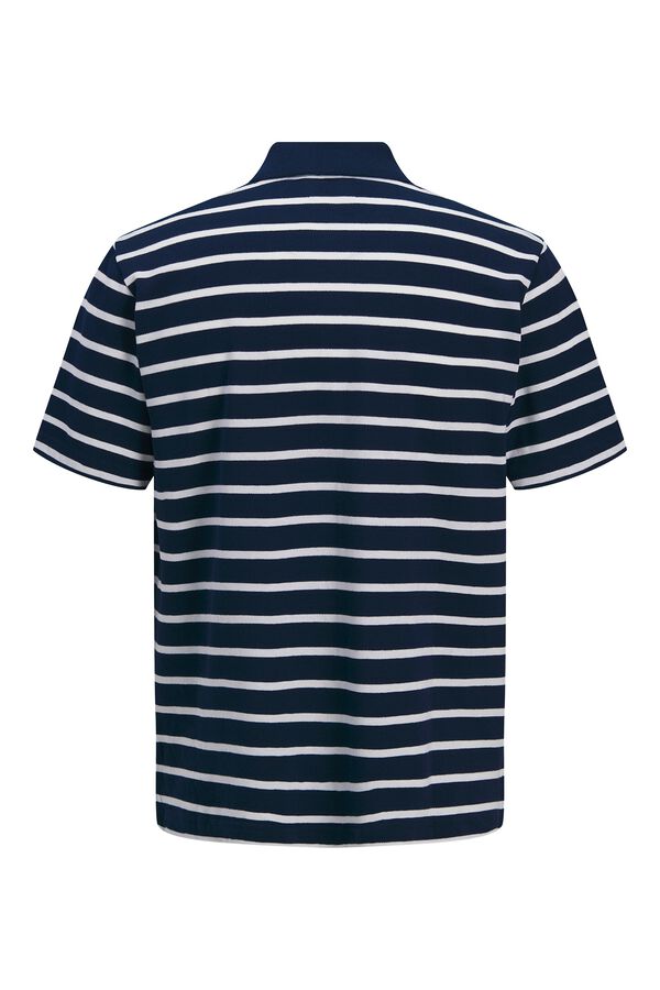 Jack & Jones Polo em algod&atilde;o &agrave;s riscas Azul