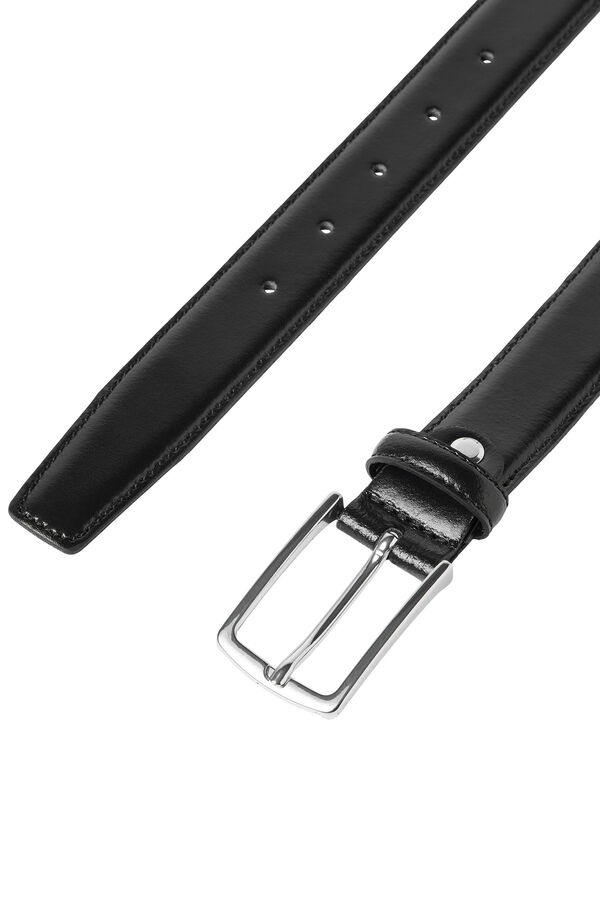 Cortefiel Leather belt  Black