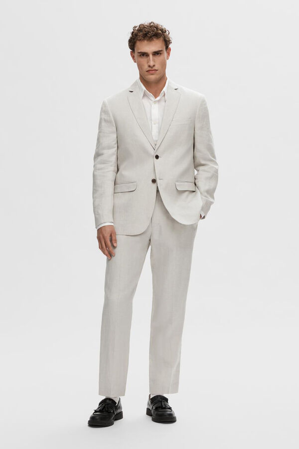 Cortefiel Regular-fit 100% linen suit jacket Brown