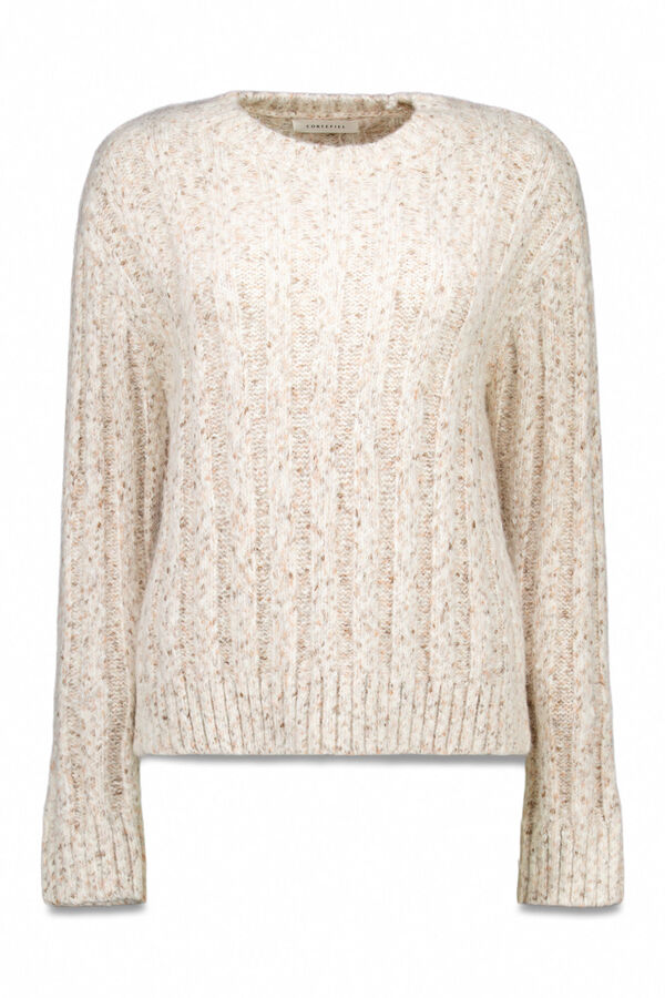 Cortefiel Basic perkins neck t-shirt Ivory