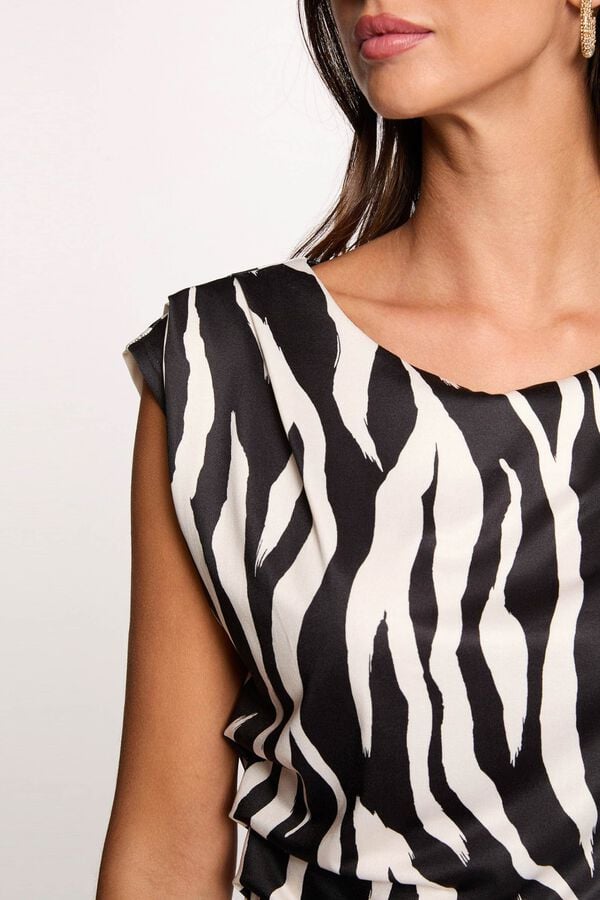 Morgan Fitted sleeveless T-shirt Printed white