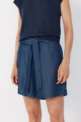 Cortefiel Tencel fluid Bermuda shorts Blue