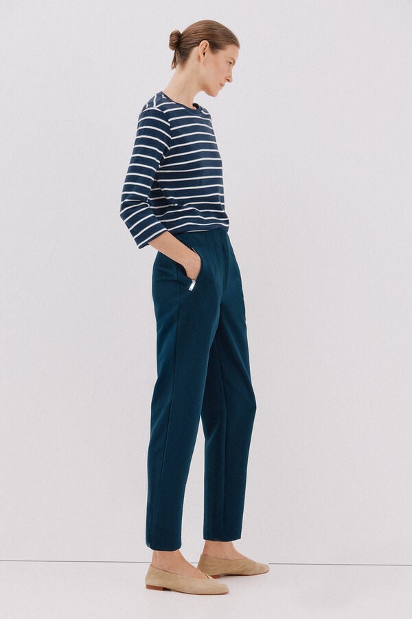Cortefiel Zippered pants Navy