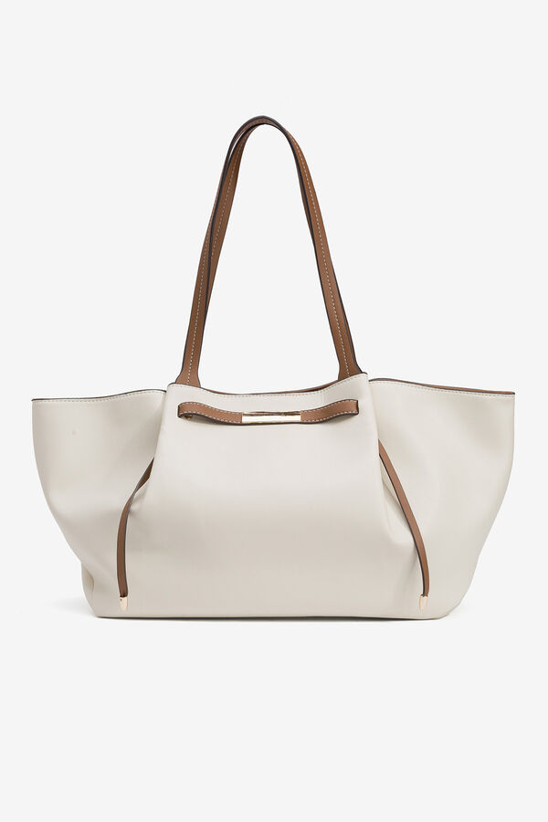 Vilanova Mala tote bag com fivela Ecru