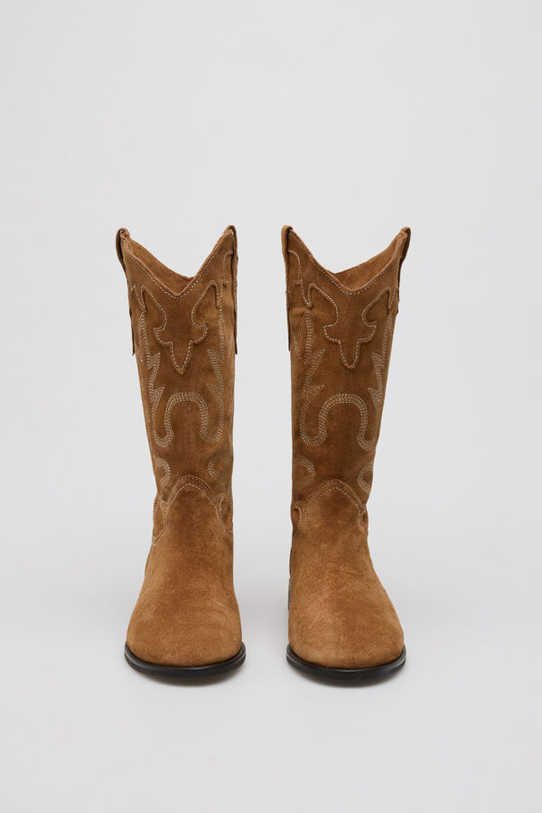 Cortefiel Split leather boot Camel