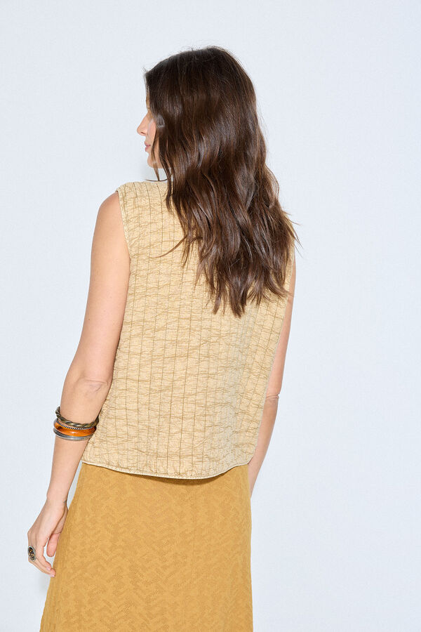 Slowlove Colete acolchoado estampado Tostado