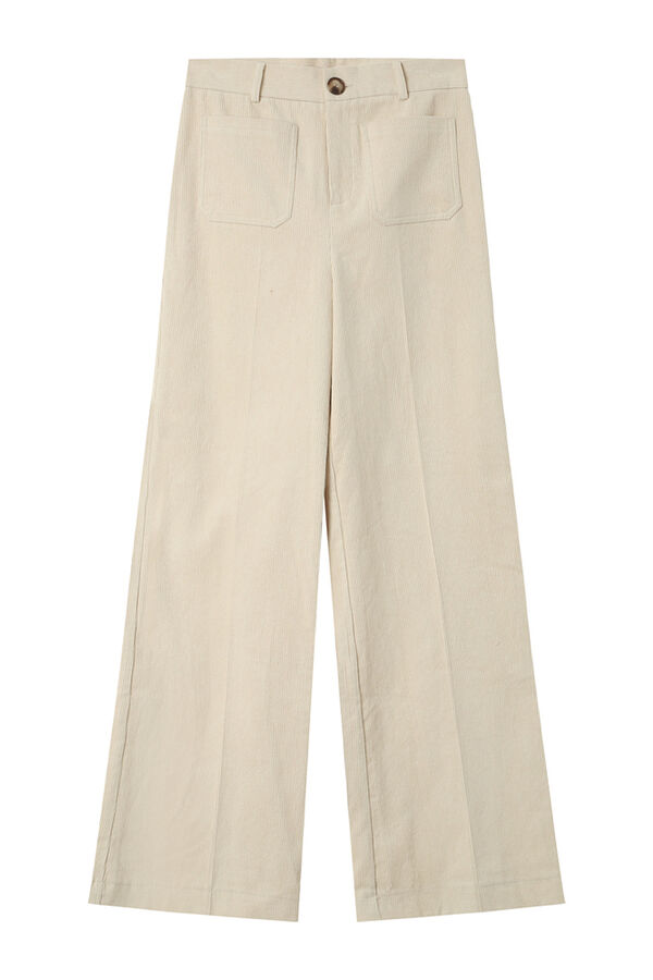 Grace & Mila Calça de veludo cotelê com bolsos frontais Branco