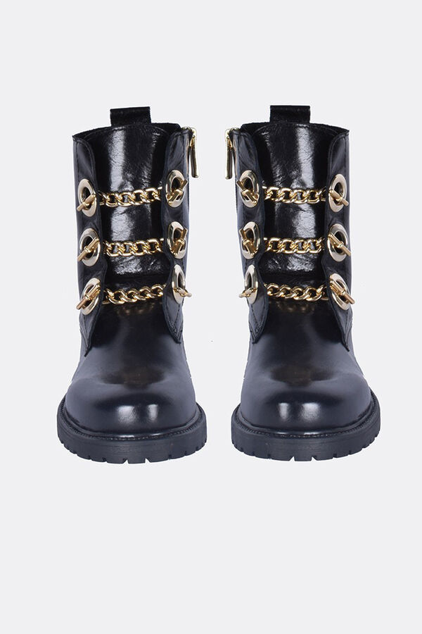 Cortefiel Ankle boot with chains Black