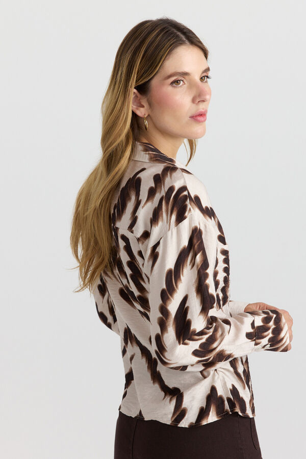 Vero Moda Camisa estampada Tostado
