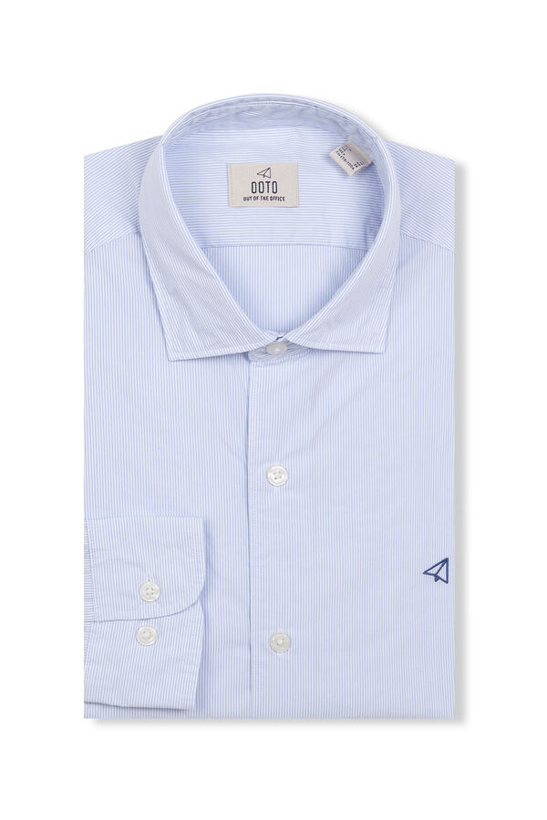 OOTO Camisa riscas popelina Azul