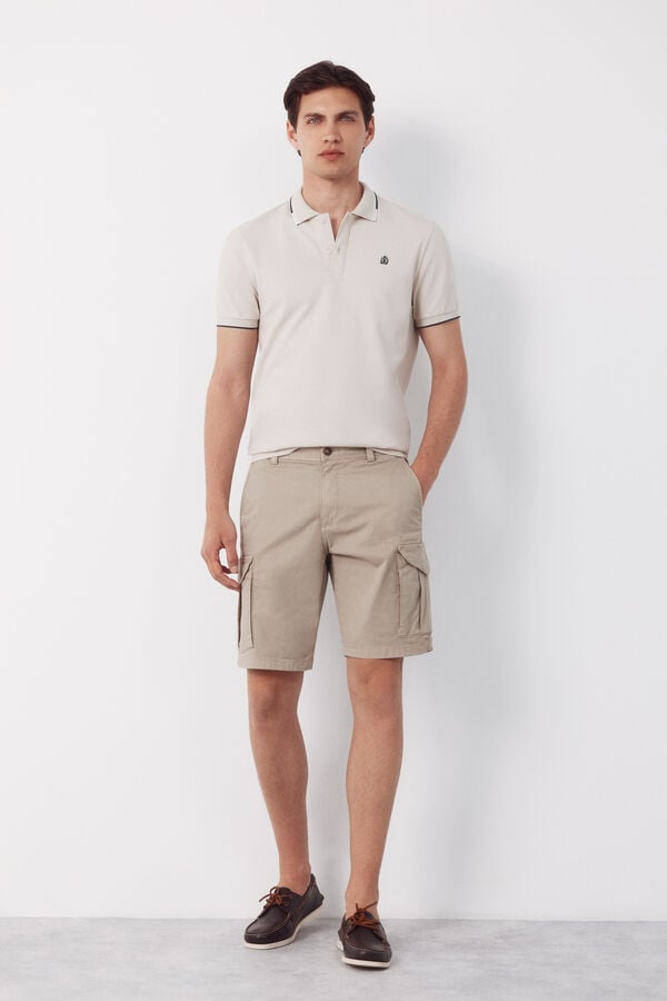 Cortefiel Polo con tips Beige