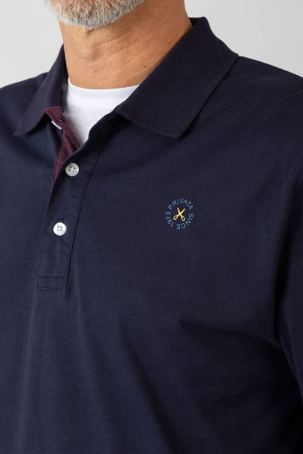 Privata Polo básica de manga comprida Azul