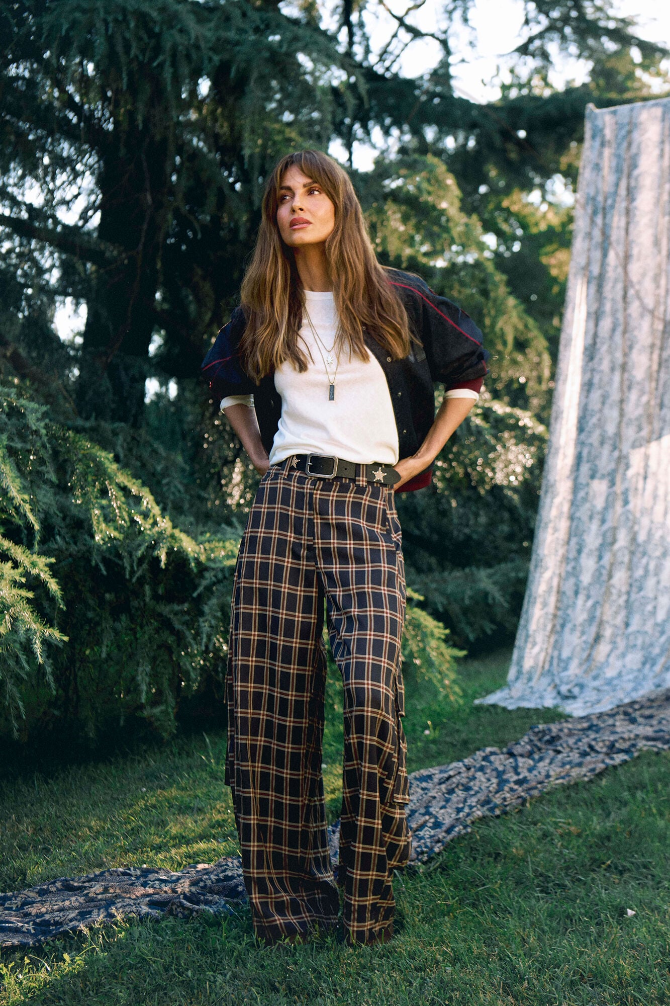 Slowlove Cal&ccedil;a corte barrel em xadrez