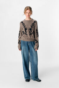 Object Camisola de malha bordado com flores