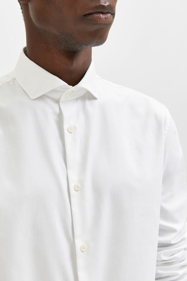 Cortefiel Camisa de manga larga de vestir 100% algodón Blanco