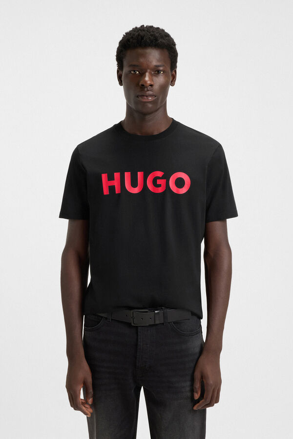 HUGO T-shirt de manga curta Preto