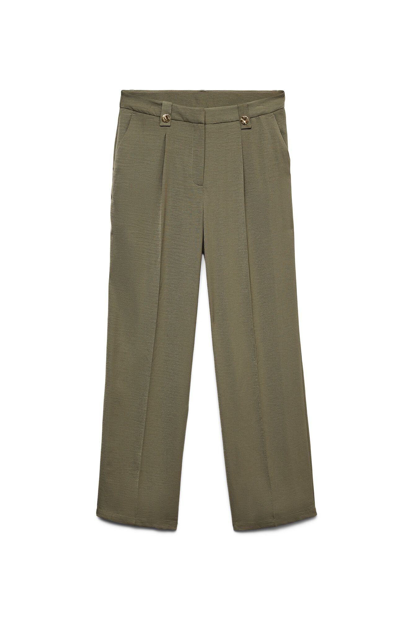 Vero Moda Pantal&oacute;n pinzas bot&oacute;n dorado