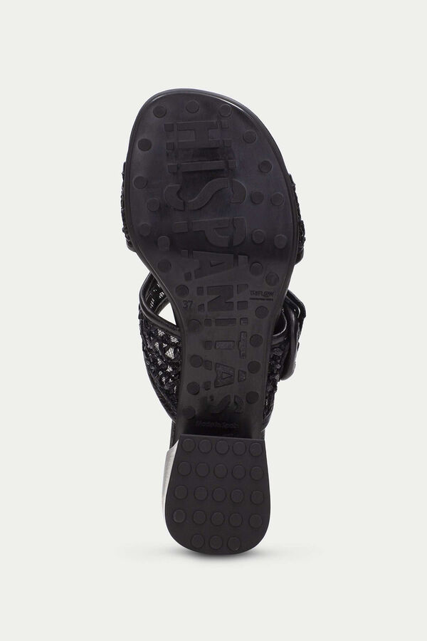 Hispanitas Sand&aacute;lia com adorno de fivela Preto