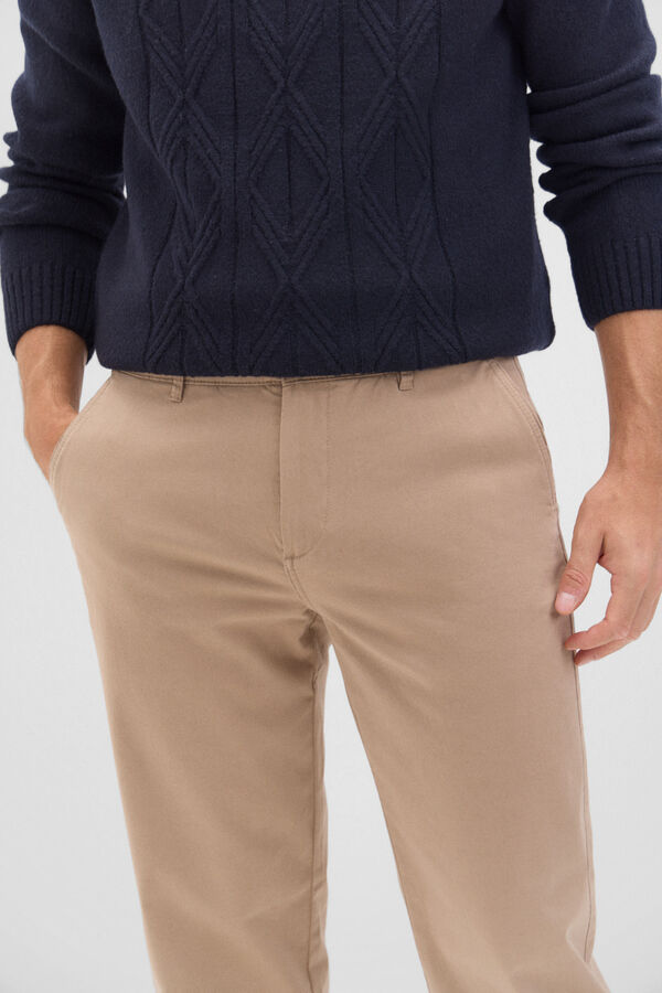 Cortefiel Pantalón chino regular fit Beige