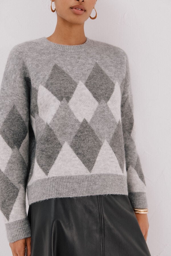 Cortefiel Diamond jersey-knit jersey Grey