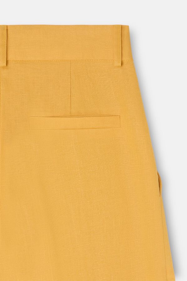 Silbon Cal&ccedil;a reta em linho Dourado