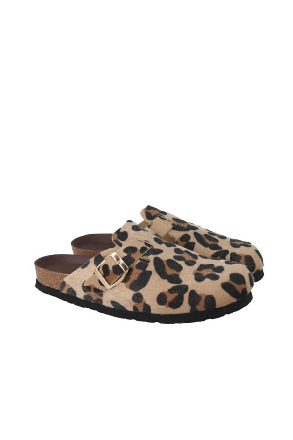 Genuins Tamanco estampado leopardo Castanho