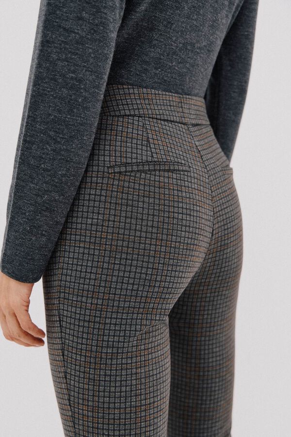 Cortefiel Women's jersey-knit trousers Printed grey