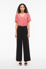 Vila Blusa de manga curta em viscose Vermelho