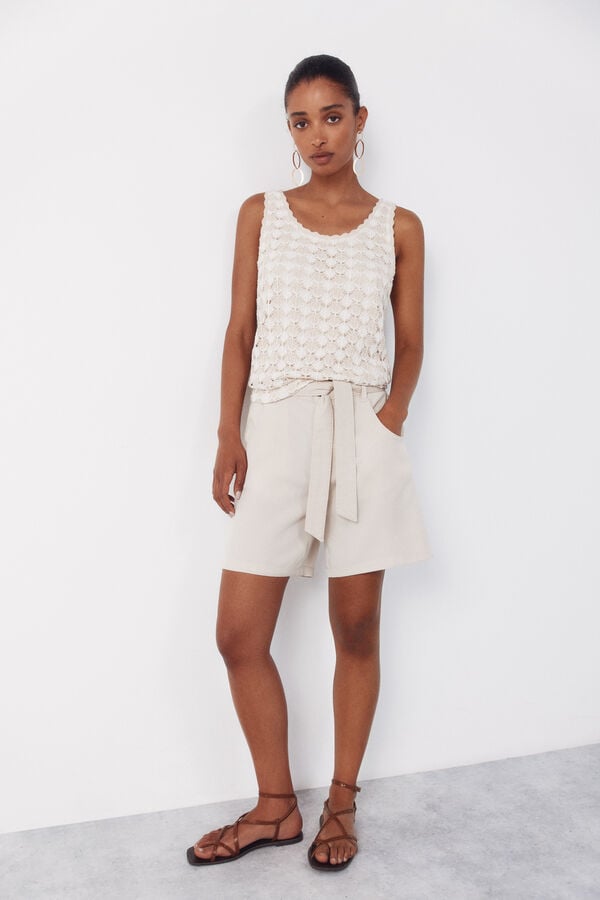 Cortefiel Rustic top structure Ivory