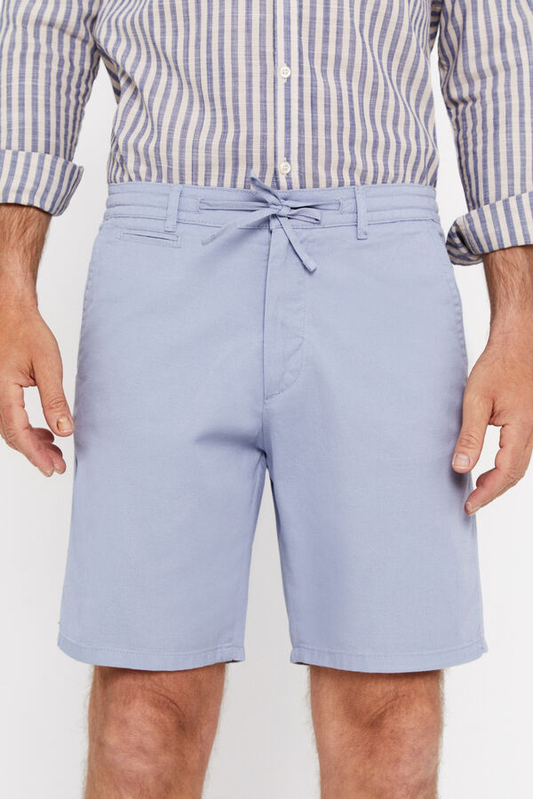 Cortefiel Chino Bermuda shorts with drawstring Blue