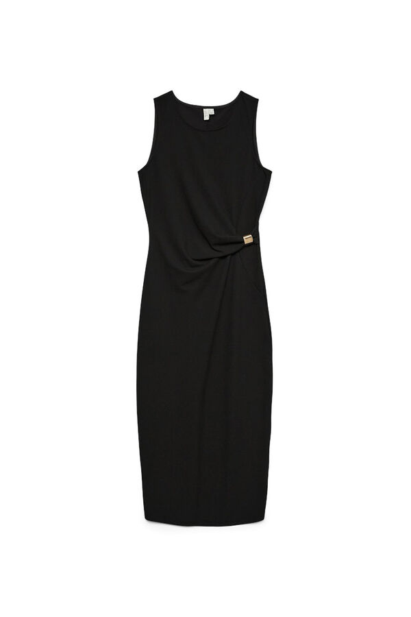 Vero Moda Vestido midi com detalhe de fivela  Preto