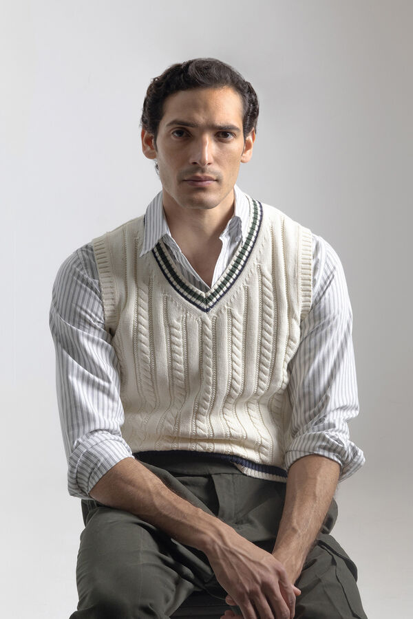 PuroEGO Camisa de críquete de algodão Tostado