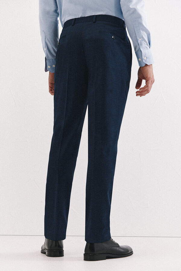 Cortefiel Slim fit blue checked trousers Blue