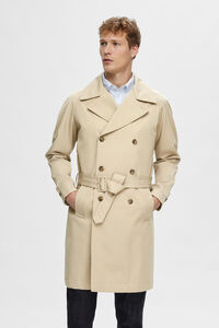 Cortefiel Classic trench coat with lapels and belt made from recycled materials Brown