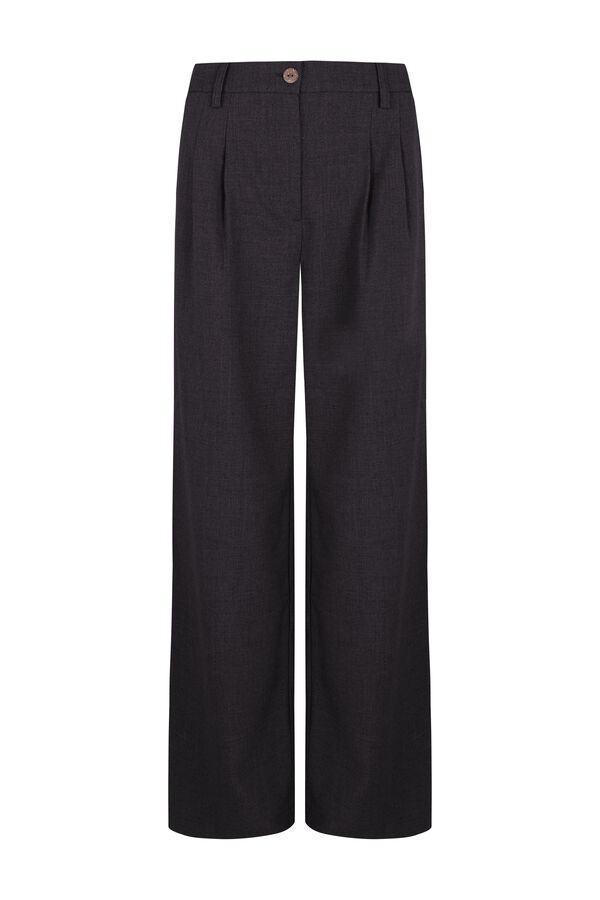 Slowlove Pantal&oacute;n pinzas recto Gris oscuro