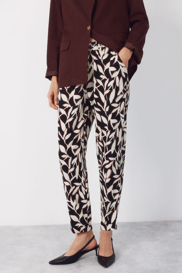Cortefiel Flowy textured trousers Multicolour