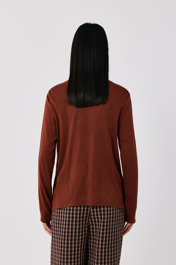 Cortefiel Scarf T-shirt Camel
