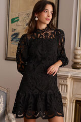 Polín Et Moi Vestido curto vazado Emma Preto